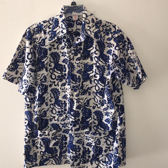 Penang Batik Factory Other - Vintage Blue SQUIRRELS Penang Batik Button Down